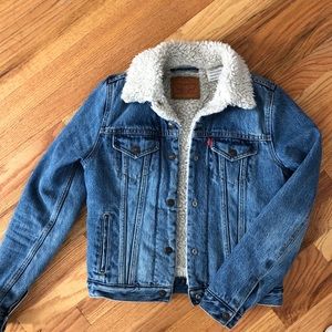 Levi’s Sherpa fleece-lined trucker denim jacket